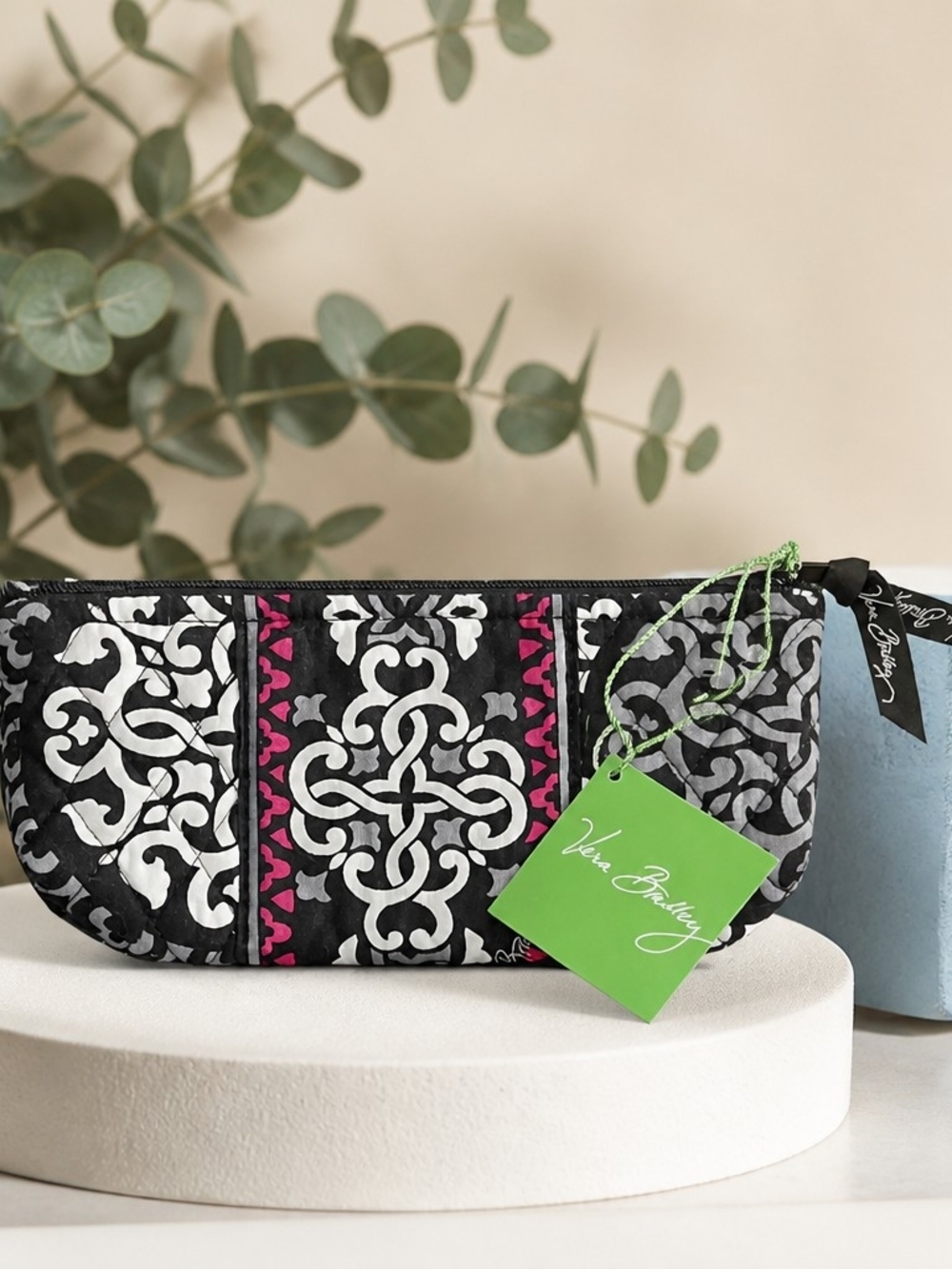 NWT Vera Bradley Canterberry Magenta Brush & Pencil Bag Pouch